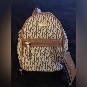 Jones NY by NY Mini Logo Backpack in Tan & Cream